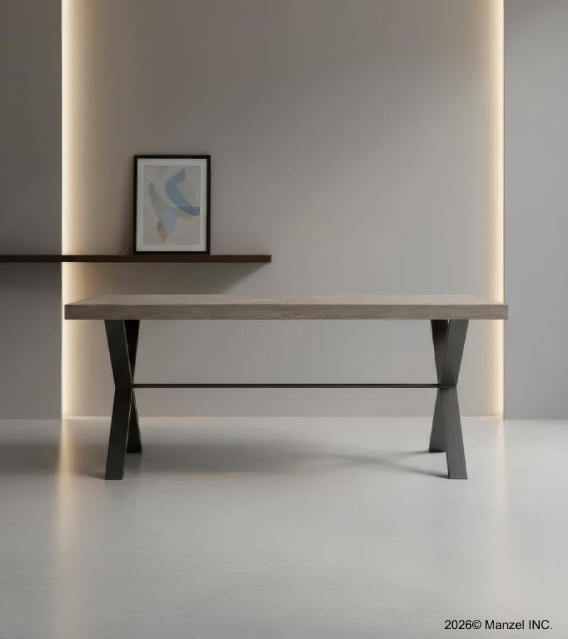 SOLID WOOD INLAID STARBURST DESIGN TABLE