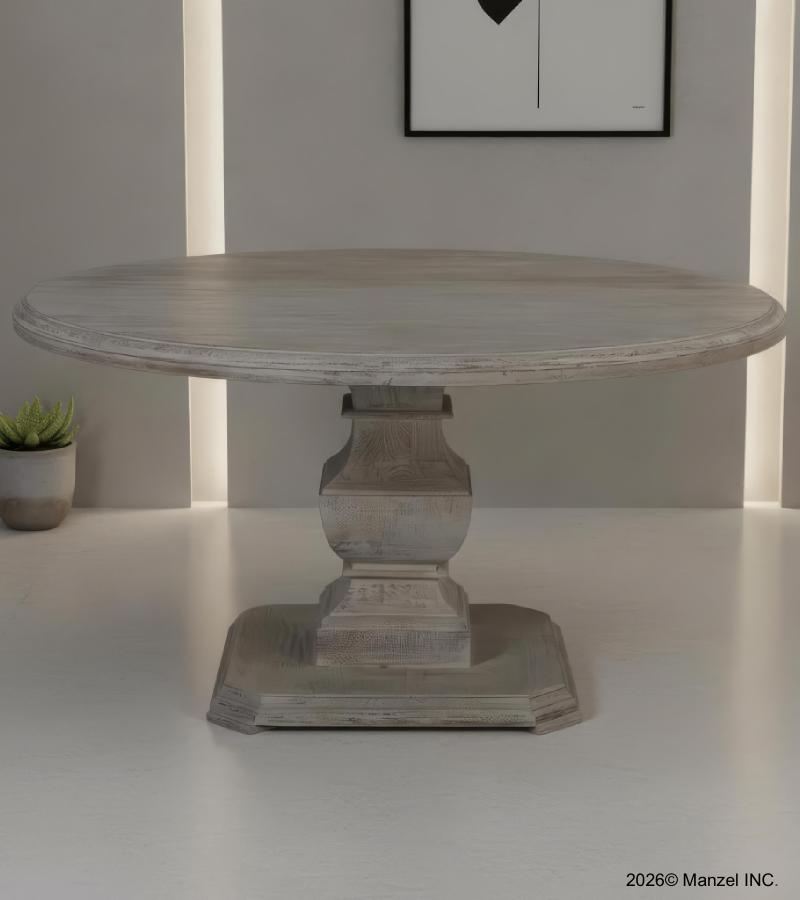 ROUND SOLID WOOD DINING TABLE