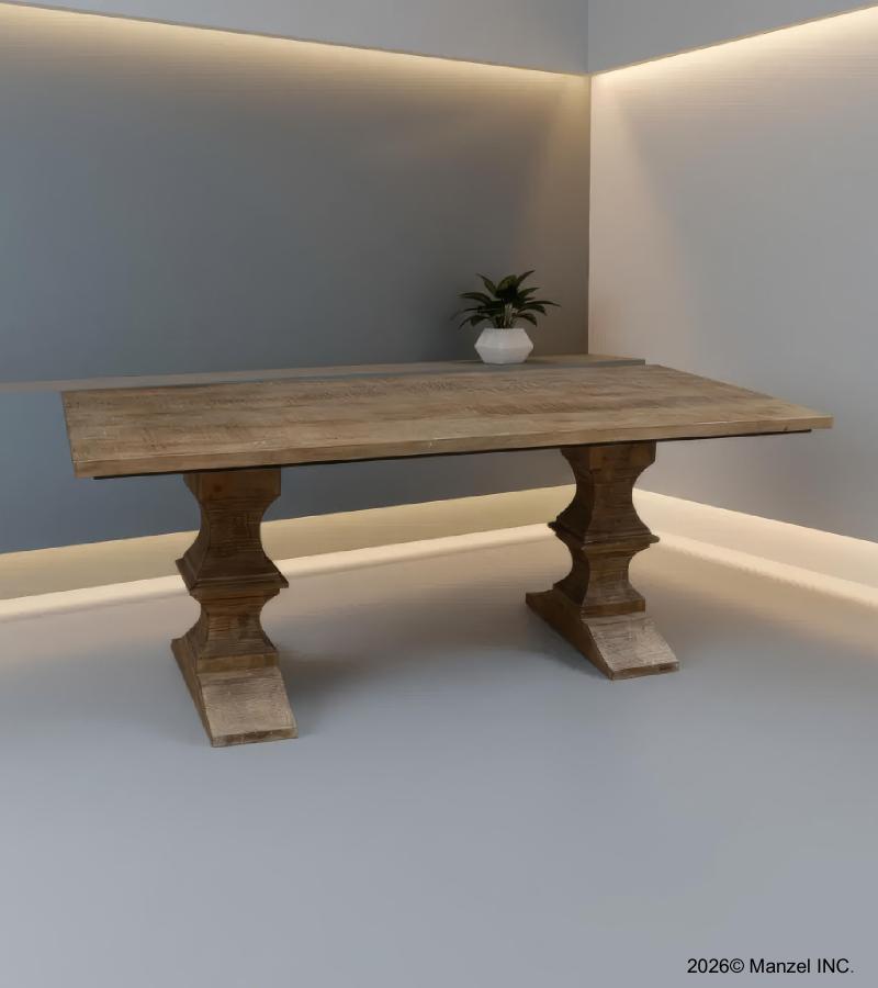SOLID WOOD PEDESTAL DINING TABLE