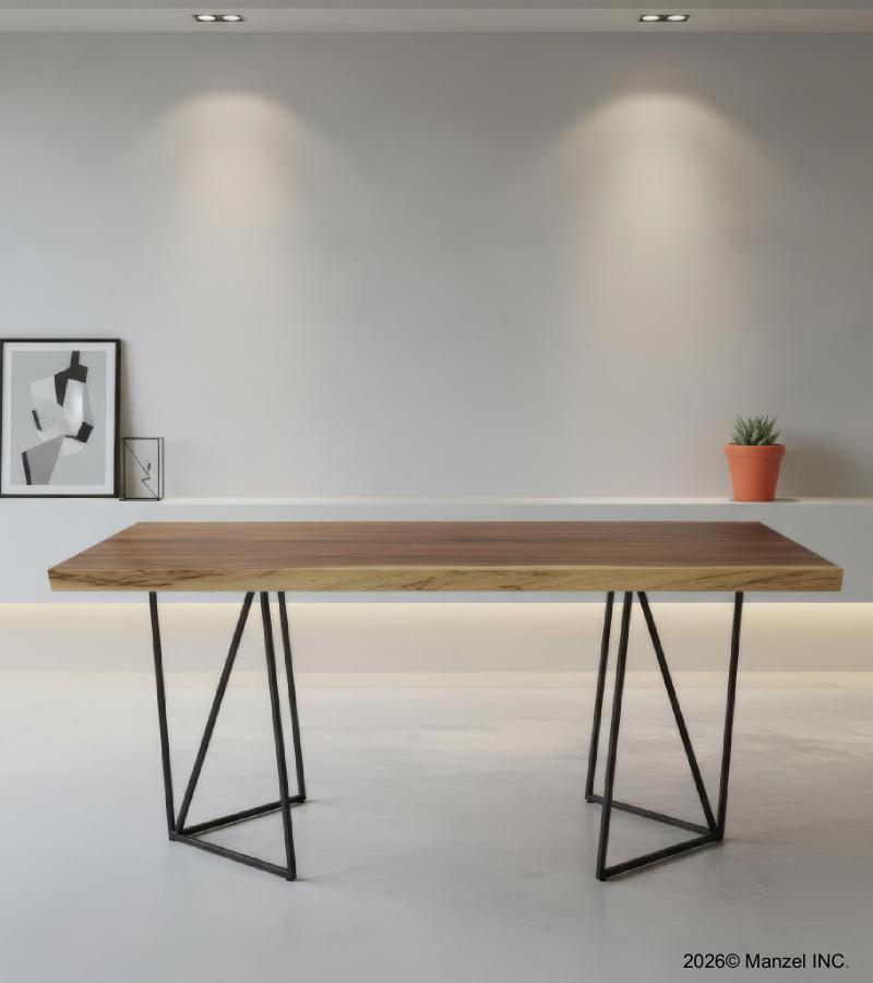 LIVE EDGE SOLID SUAR WOOD TABLE W/ METAL BASE