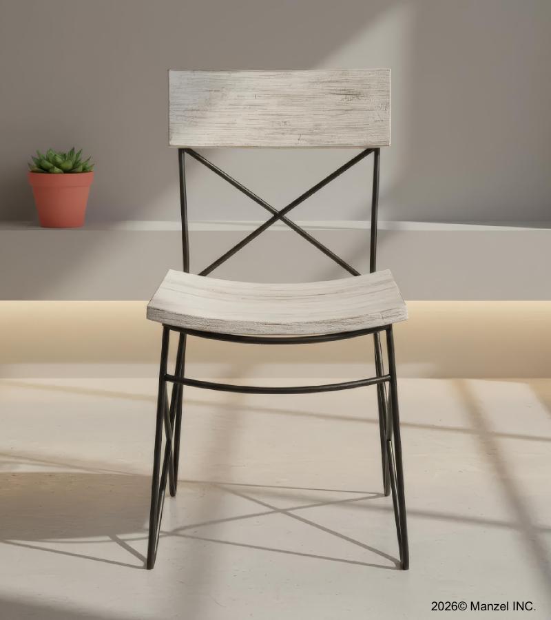 SOLID RECLAIMED TEAK WOOD & IRON CHAIR