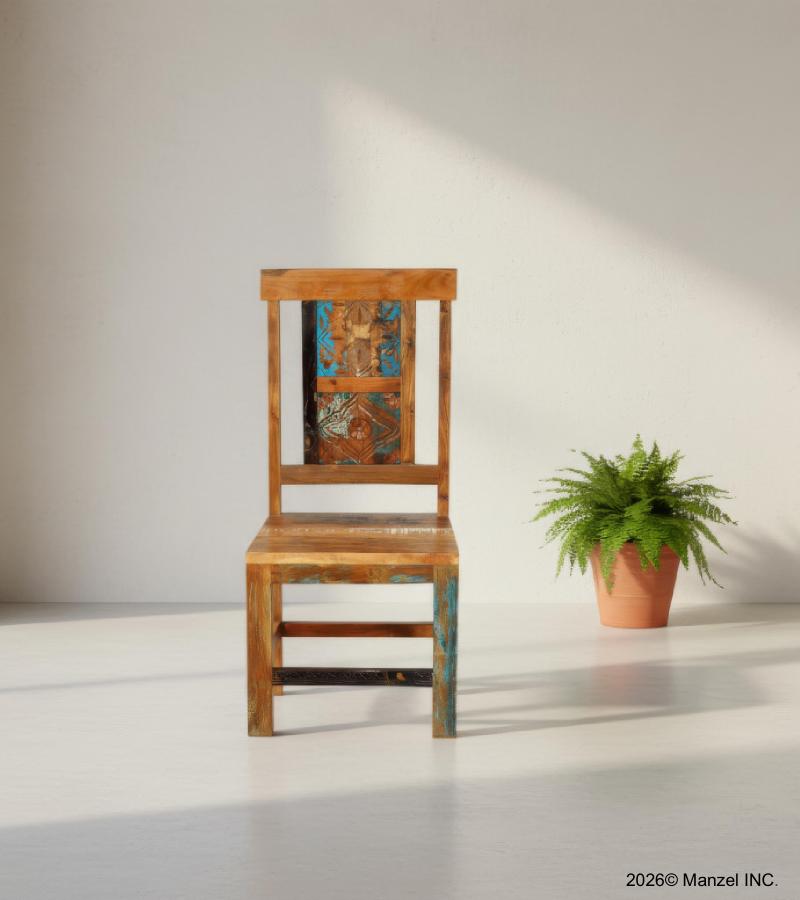 HAND CARVED SOLID RECLAIMED TEAK WOOD CHAIR