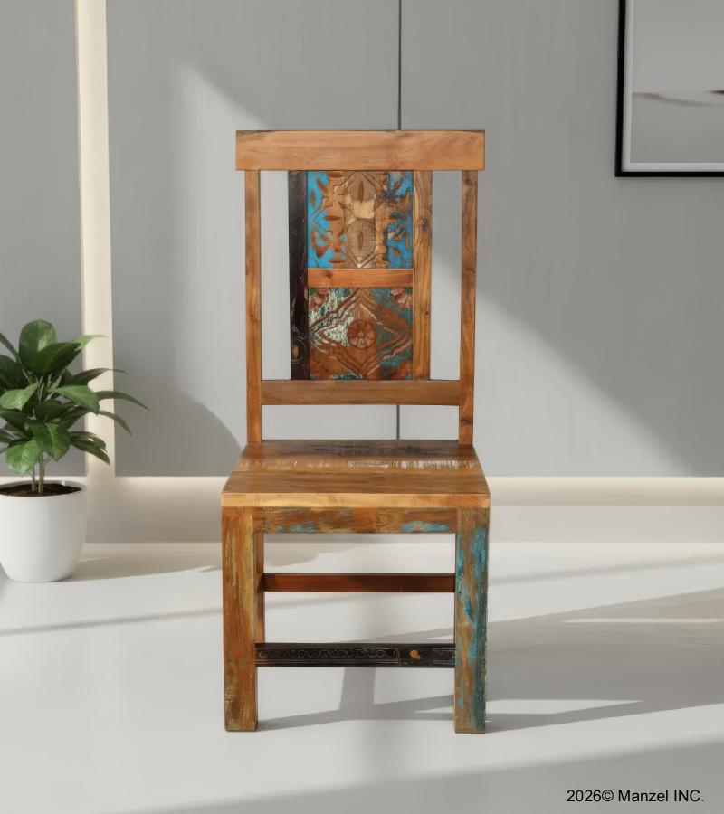 HAND CARVED SOLID RECLAIMED TEAK WOOD CHAIR