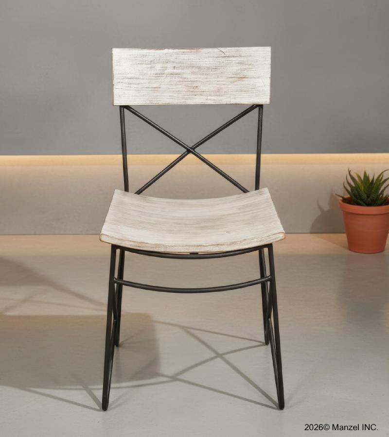 SOLID RECLAIMED TEAK WOOD & IRON CHAIR