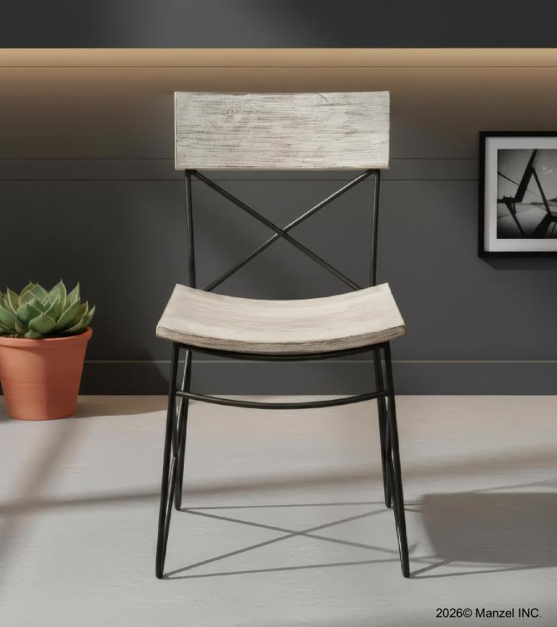 SOLID RECLAIMED TEAK WOOD & IRON CHAIR