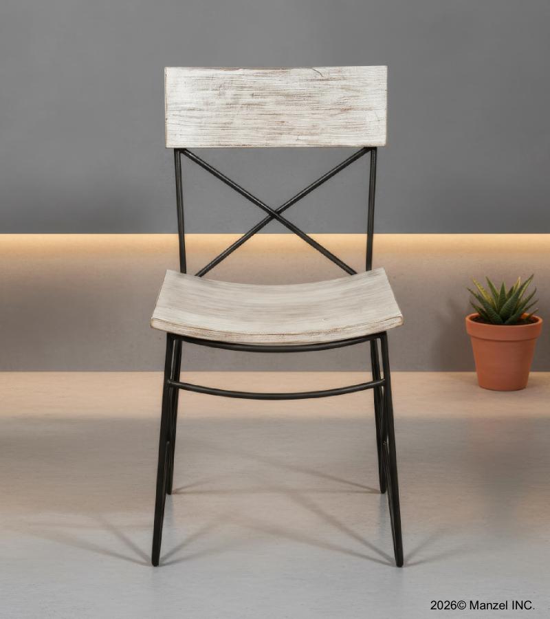 SOLID RECLAIMED TEAK WOOD & IRON CHAIR