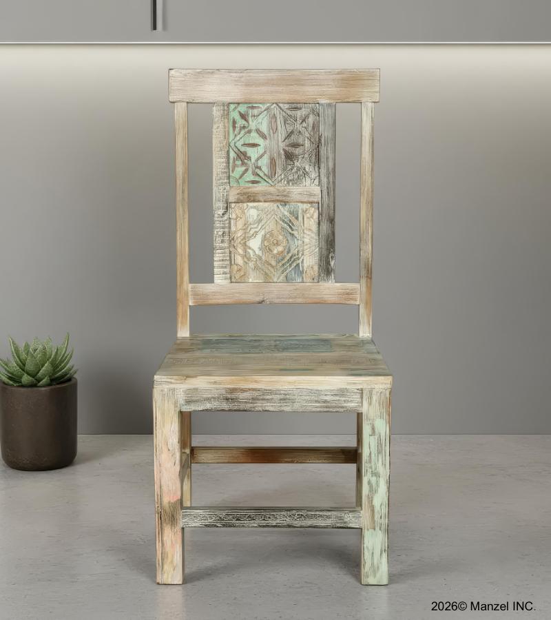 HAND CARVED SOLID RECLAIMED TEAK WOOD CHAIR
