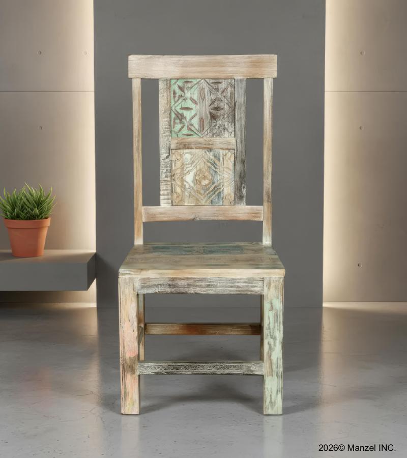 SOLID HAND CARVED RECLAIMED TEAK CHAIR