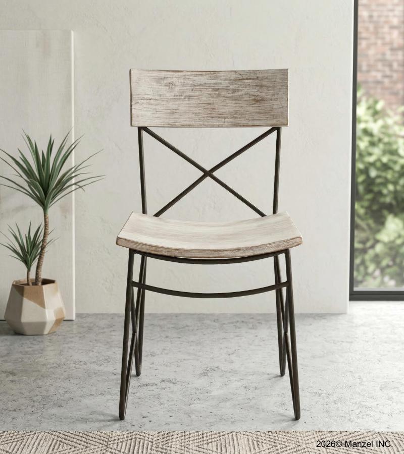 SOLID RECLAIMED TEAK WOOD & IRON CHAIR