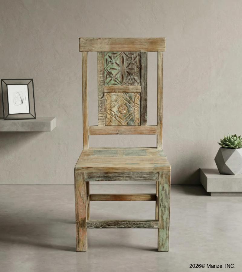 HAND CARVED SOLID RECLAIMED TEAK WOOD CHAIR