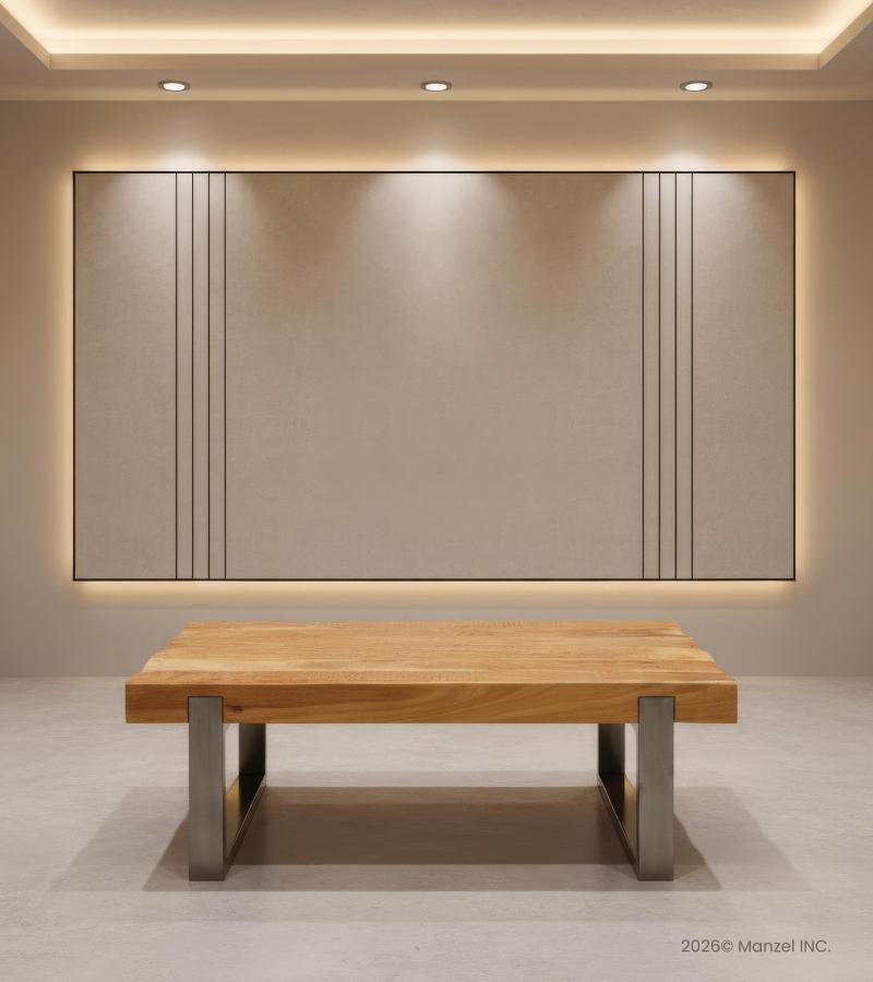 SOLID THICK RECLAIMED TEAK WOOD & IRON COFFEE TABLE