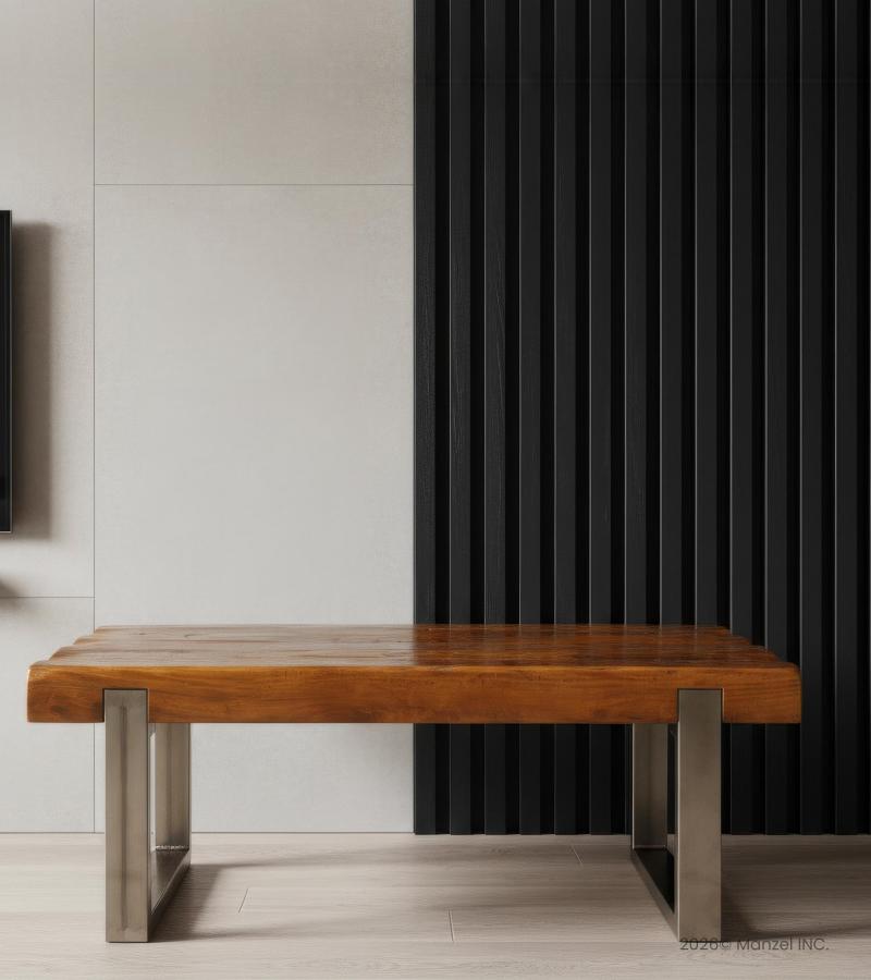 SUPER THICK RECLAIMED TEAK & IRON COFFEE TABLE