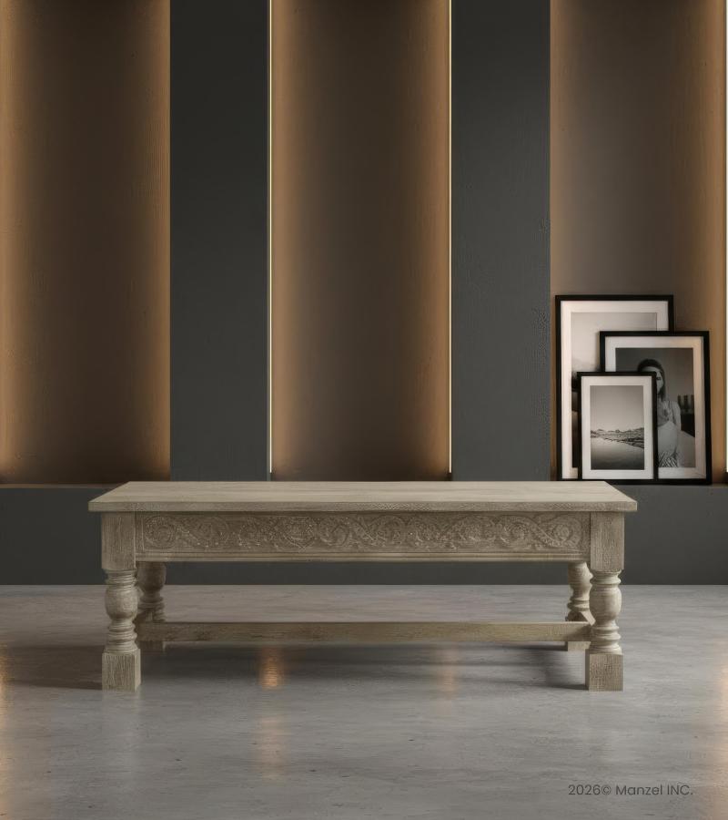 SOLID WOOD HAND CARVED COFFEE TABLE
