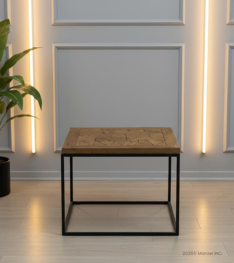 SOLID WOOD & IRON COFFEE TABLE