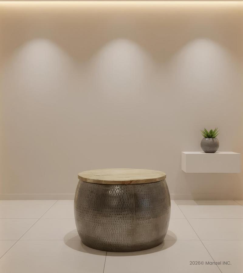 SOLID WOOD & IRON COFFEE TABLE