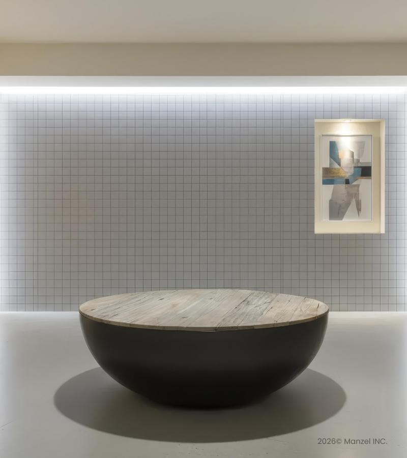 SOLID WOOD & IRON COFFEE TABLE