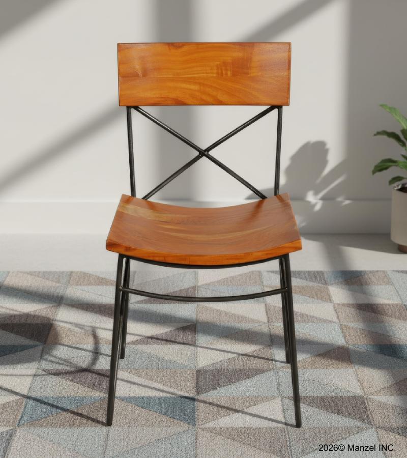 SOLID RECLAIMED TEAK WOOD & IRON CHAIR