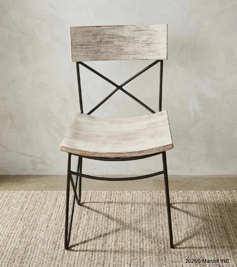 SOLID RECLAIMED TEAK WOOD & IRON CHAIR