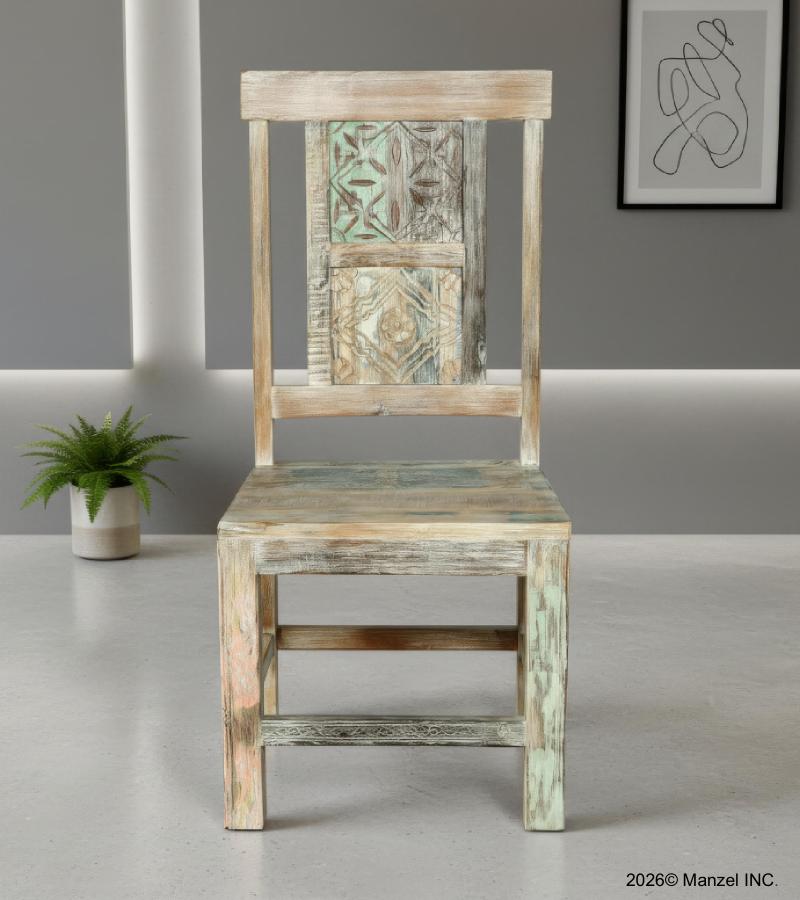 HAND CARVED SOLID RECLAIMED TEAK WOOD CHAIR
