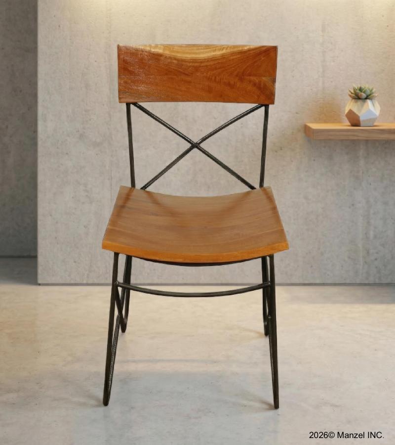 SOLID RECLAIMED TEAK WOOD & IRON CHAIR