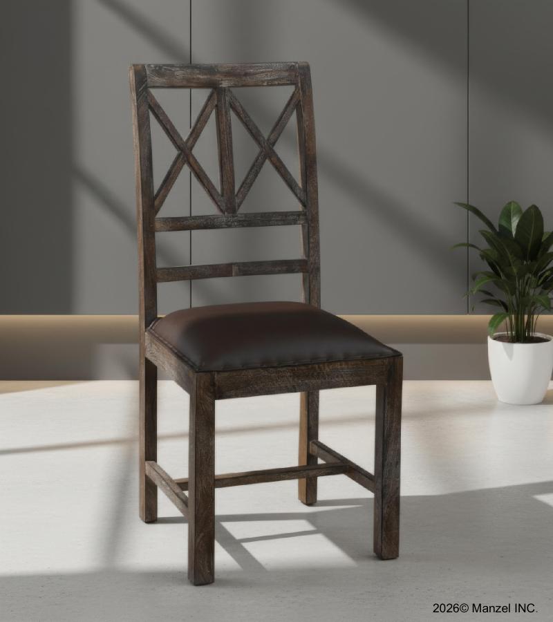 Wood And leather chair  