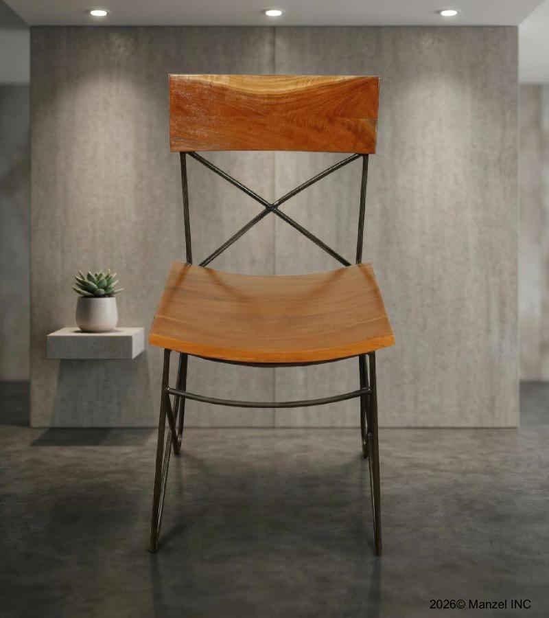 SOLID RECLAIMED TEAK WOOD & IRON CHAIR