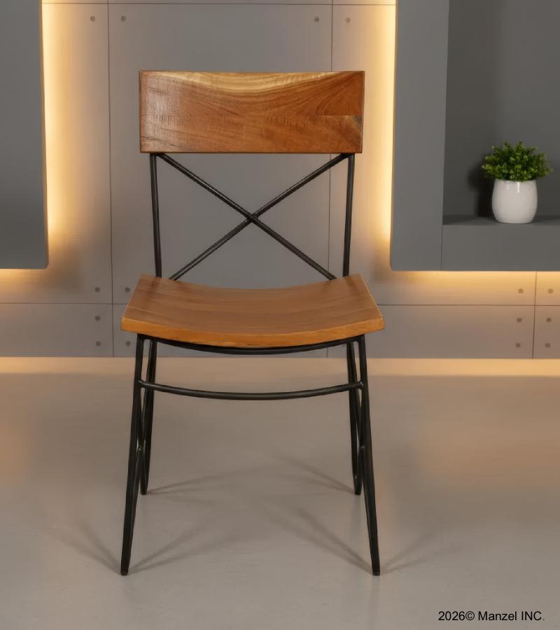 SOLID RECLAIMED TEAK WOOD & IRON CHAIR