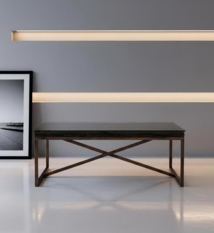 SOLID WOOD & IRON COFFEE TABLE