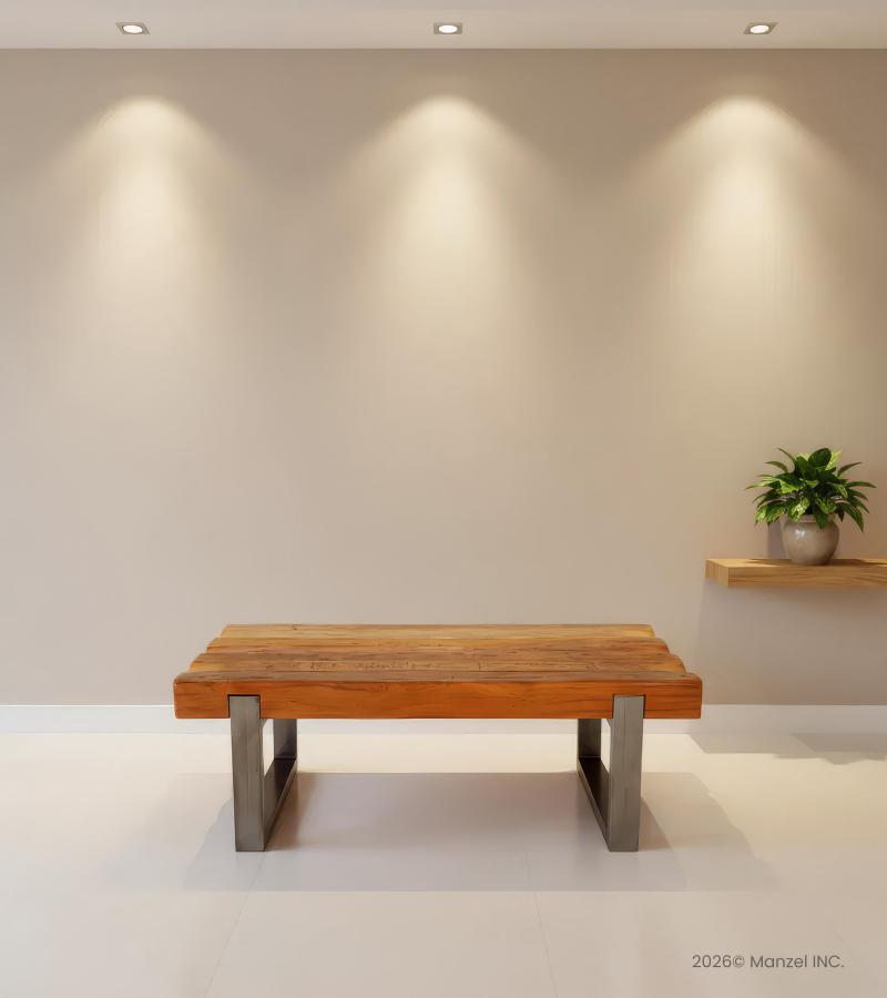 SOLID THICK RECLAIMED TEAK WOOD W/ METAL BASE