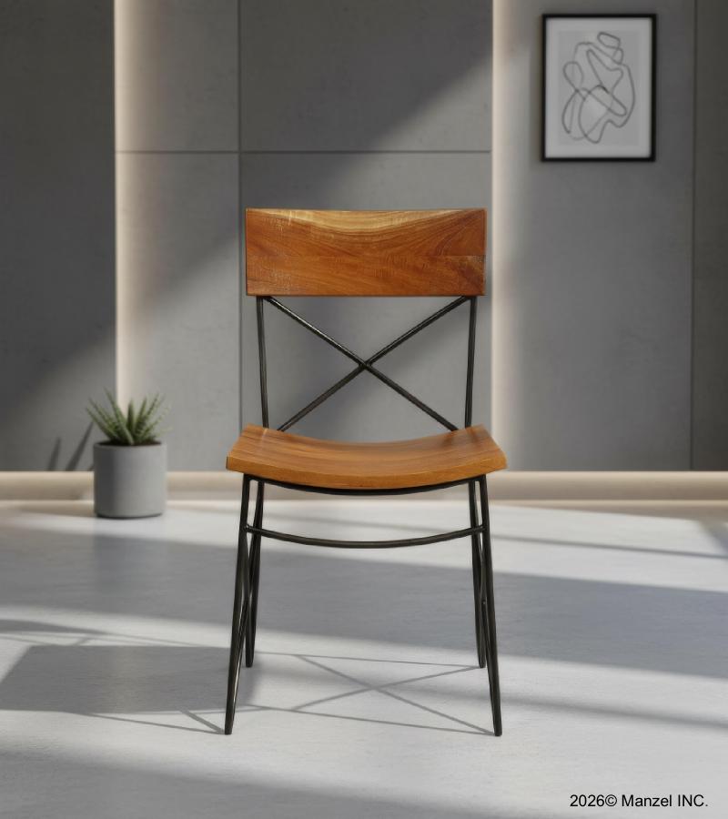 SOLID RECLAIMED TEAK WOOD & IRON CHAIR