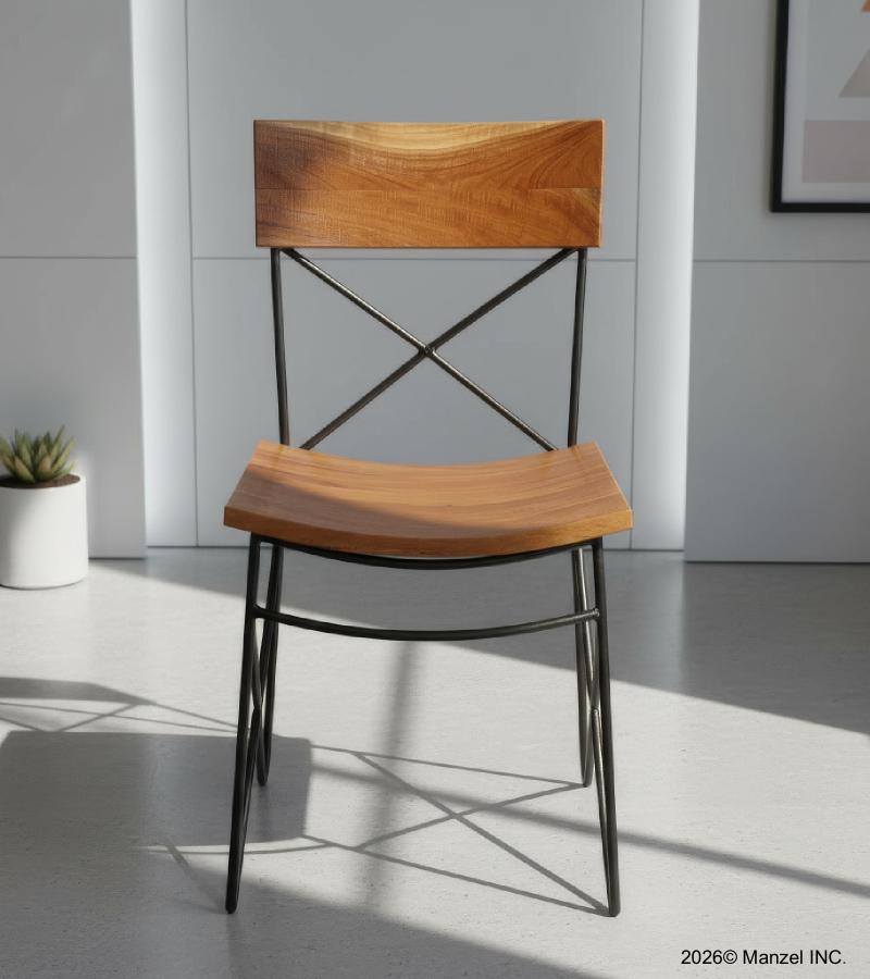 SOLID RECLAIMED TEAK WOOD & IRON CHAIR