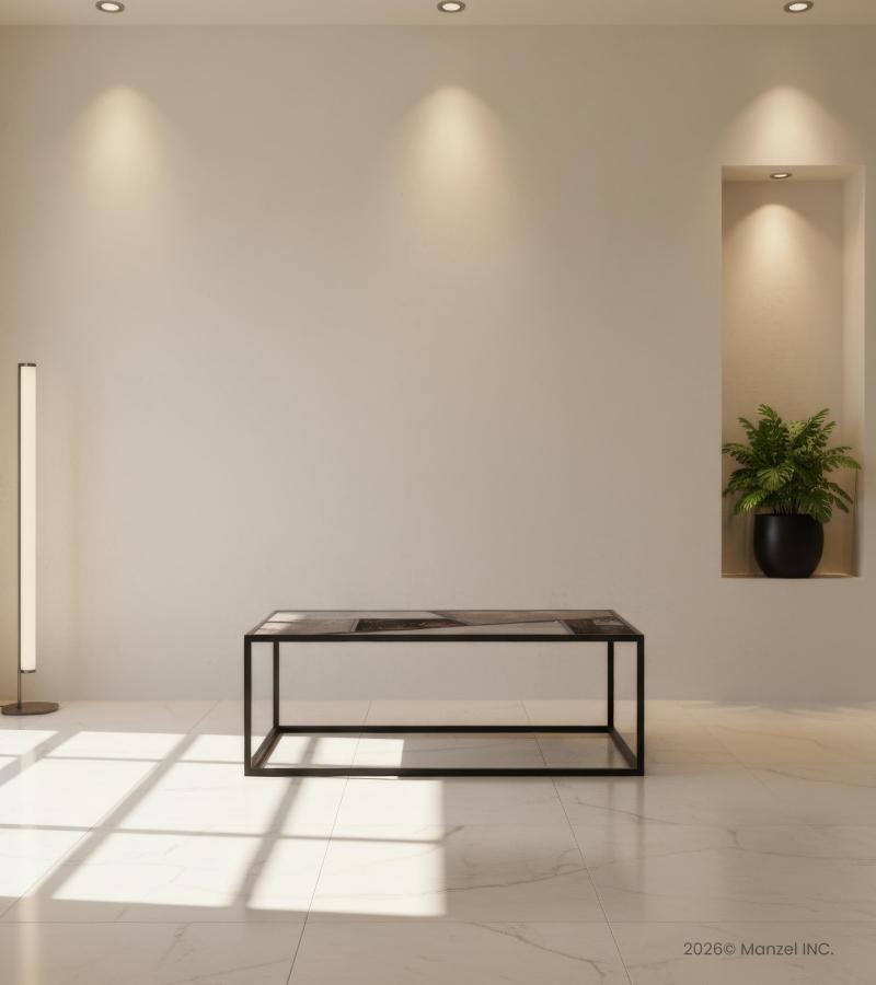 SOLID WOOD & IRON COFFEE TABLE