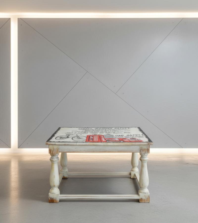 SOLID WOOD PAINTED COFFEE TABLE