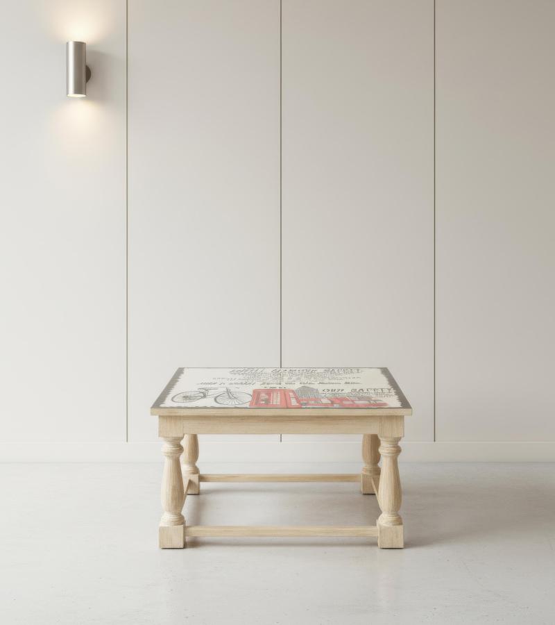 SOLID WOOD PAINTED COFFEE TABLE 