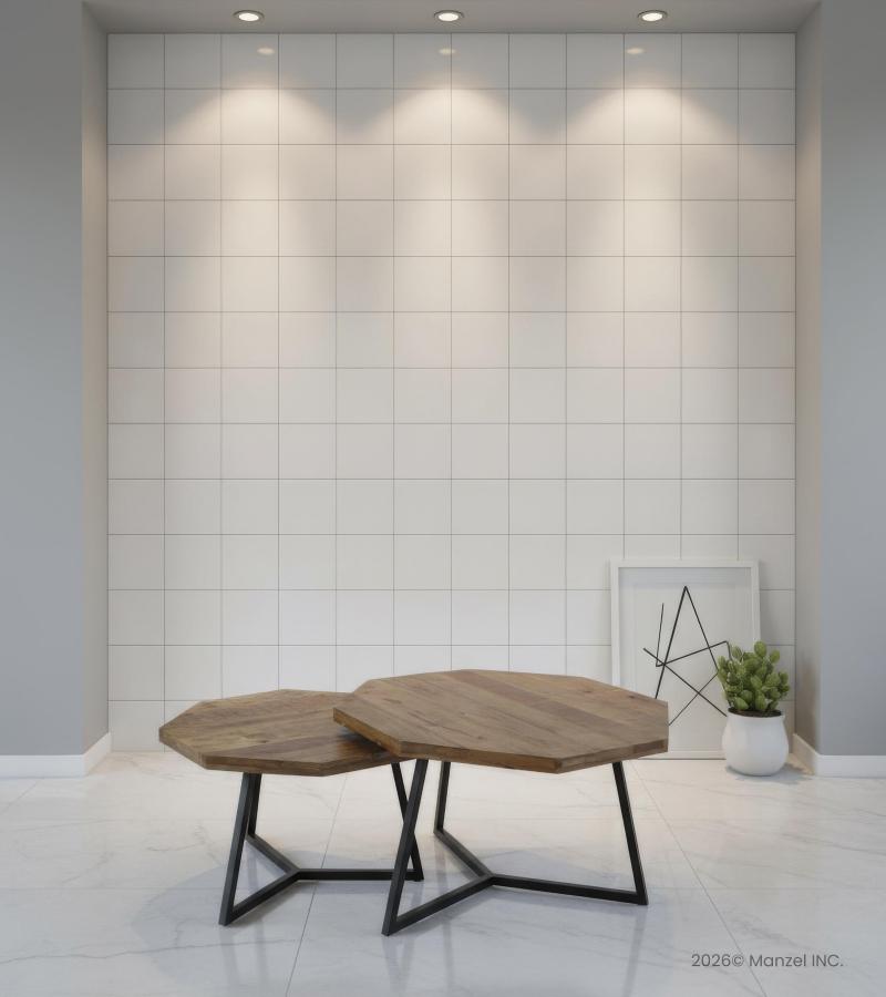 SOLID WOOD & IRON PAIR OF SIDE TABLES