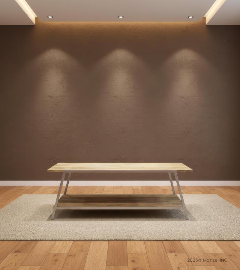 SOLID WOOD & IRON COFFEE TABLE