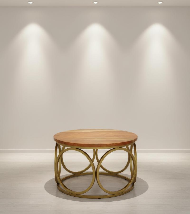 SOLID RECLAIMED TEAK WOOD & METAL COFFEE TABLE 