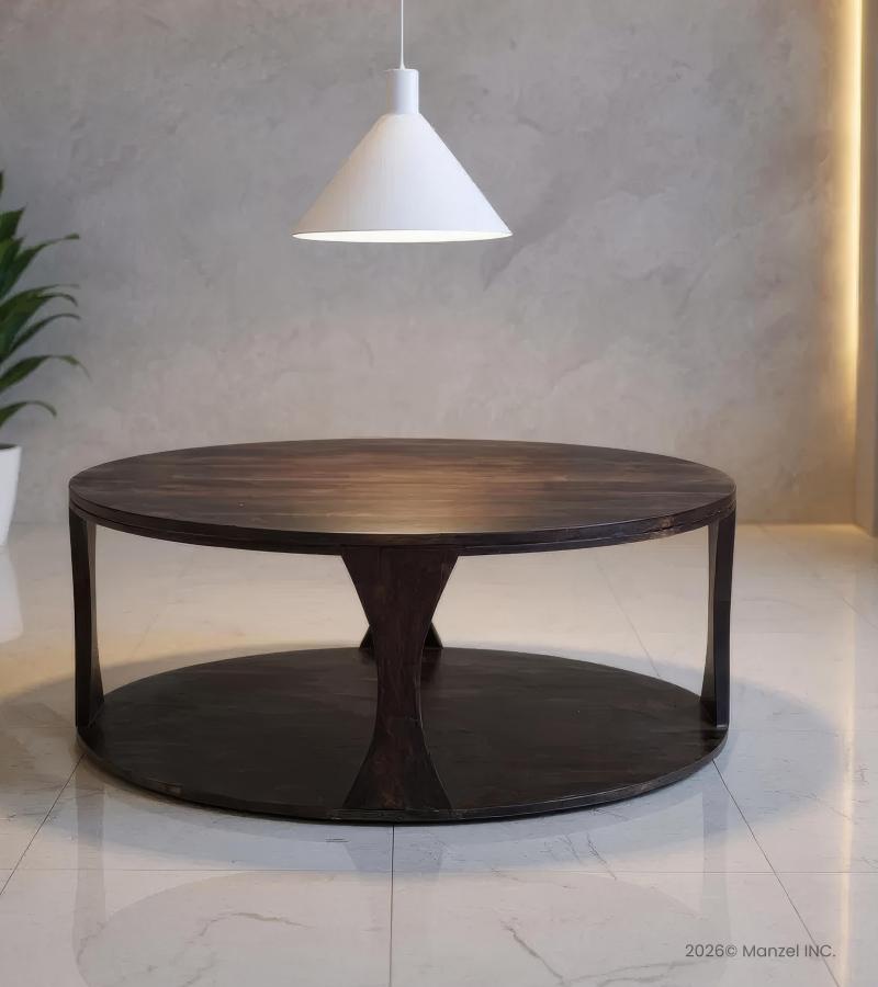 SOLID WOOD ROUND COFFEE TABLE