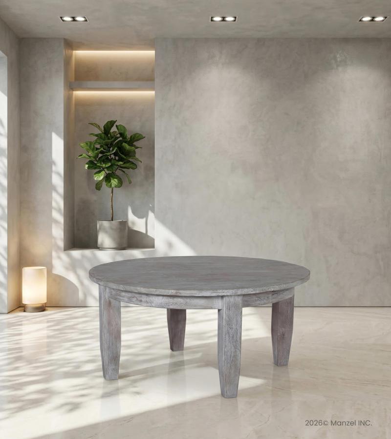 SOLID WOOD ROUND COFFEE TABLE