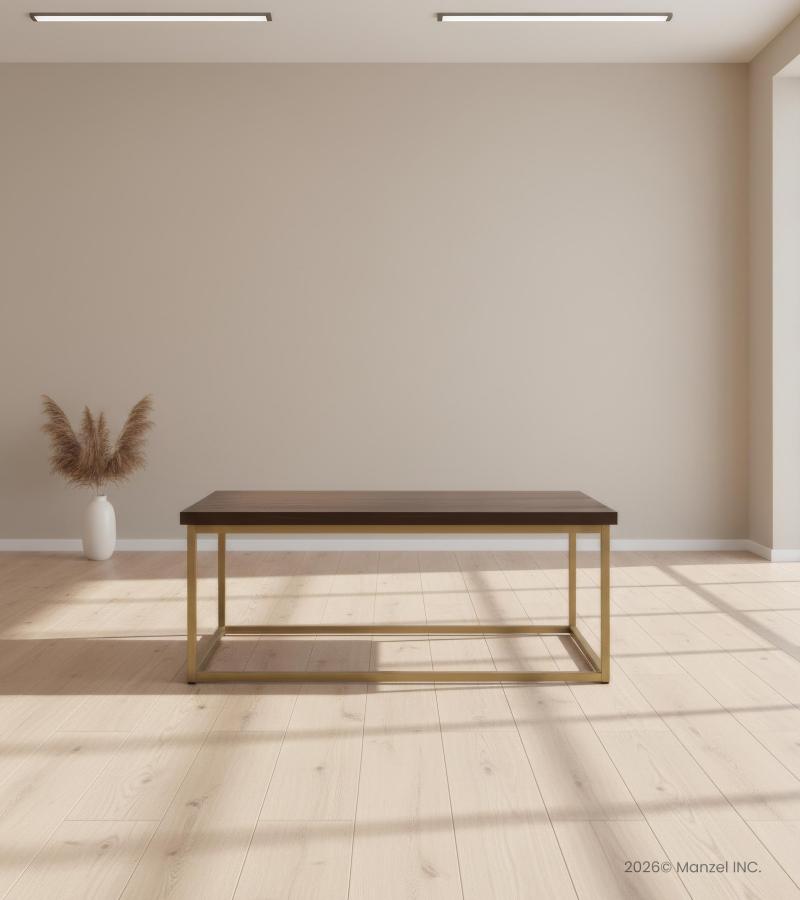 SOLID WOOD & IRON COFFEE TABLE