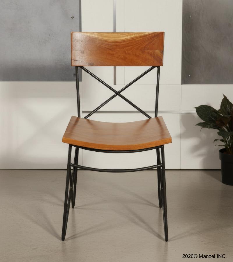 SOLID RECLAIMED TEAK WOOD & IRON CHAIR