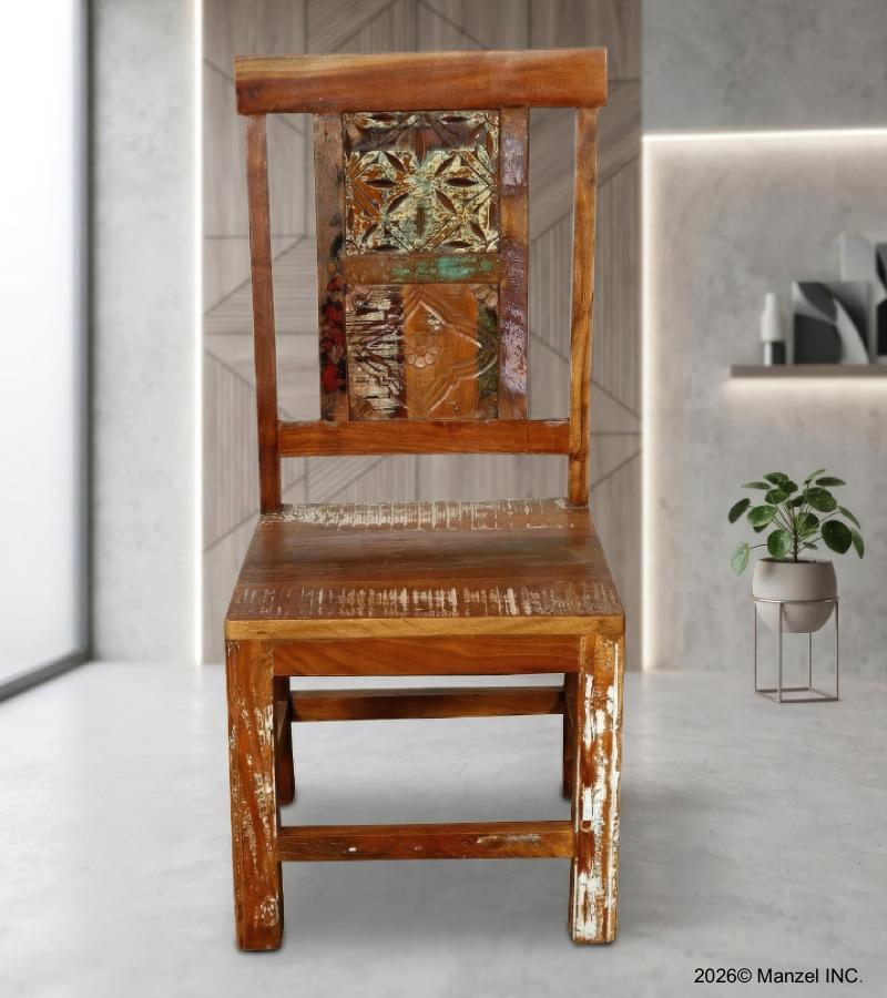 SOLID HAND CARVED RECLAIMED TEAK CHAIR