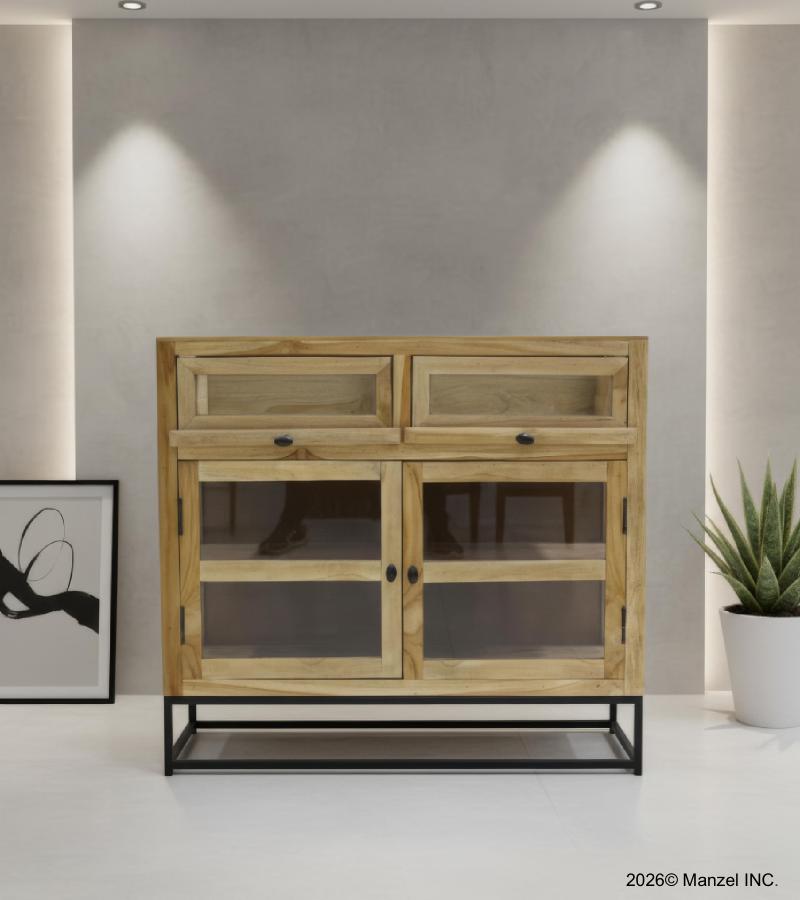 SOLID WOOD & GLASS CABINET