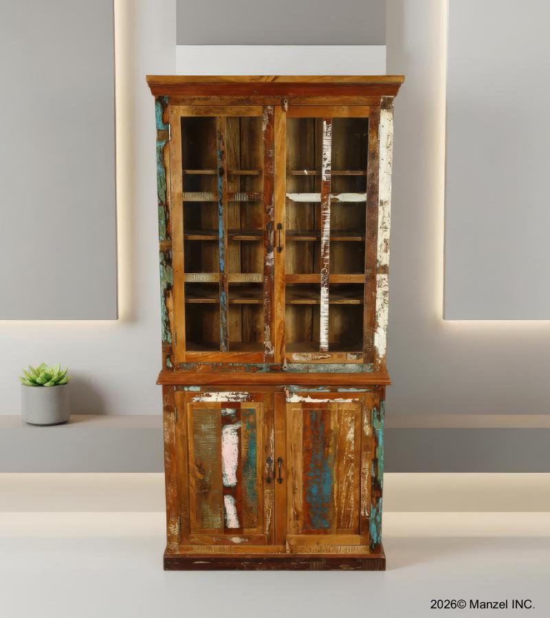 2 PC RECLAIMED WOOD CABINET