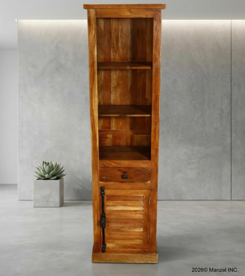 SOLID RECLAIMED TEAK WOOD W/ SHELVES & CABINET