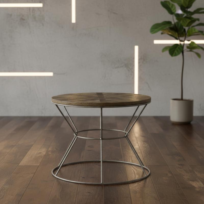 SOLID WOOD & IRON COFFEE TABLE