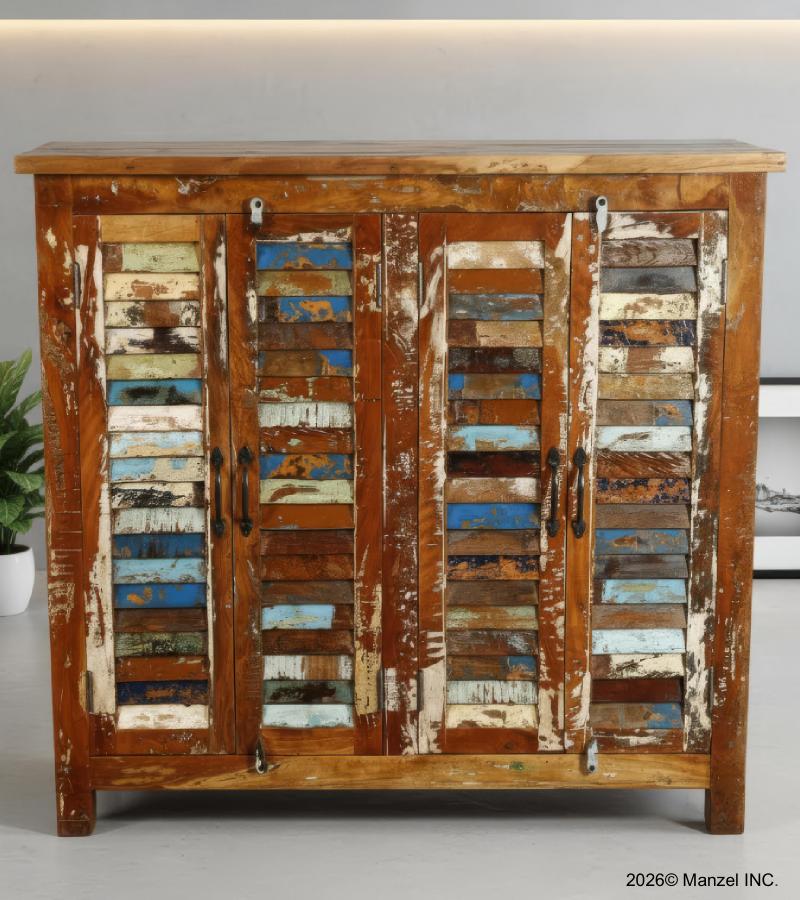 SOLID RECLAIMED TEAK WOOD CABINET SIDEBOARD