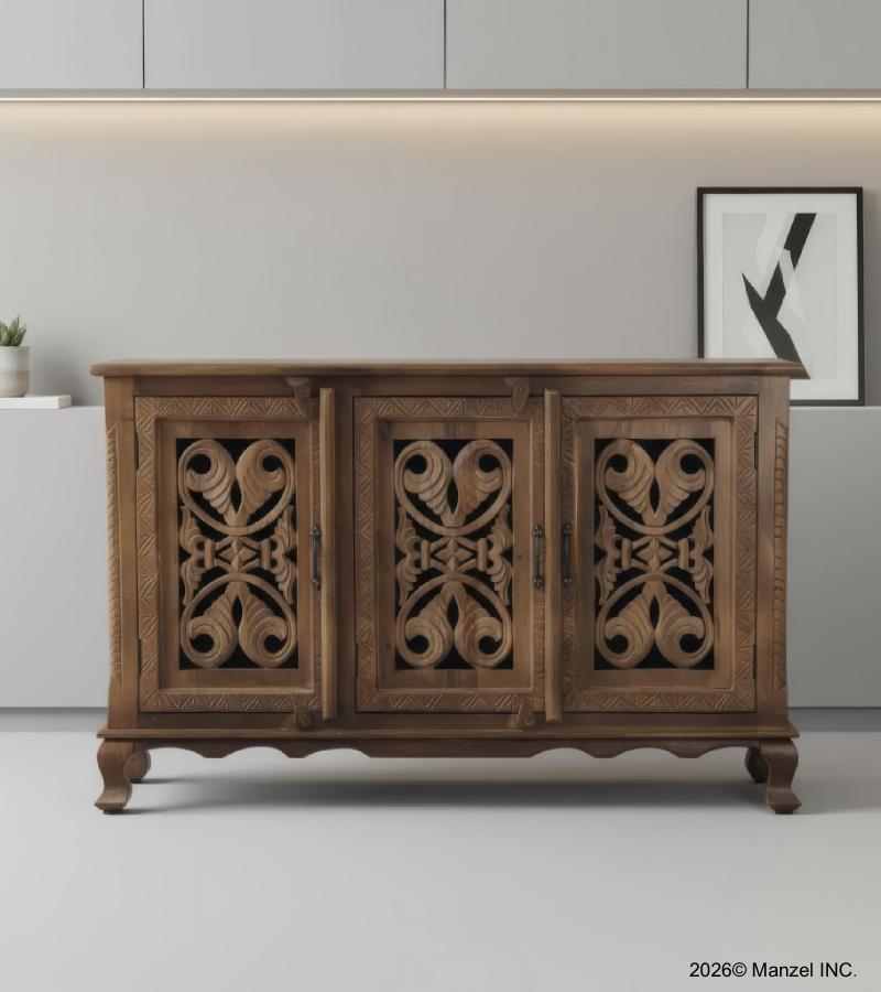 CARVED WOODEN SIDEBOARD