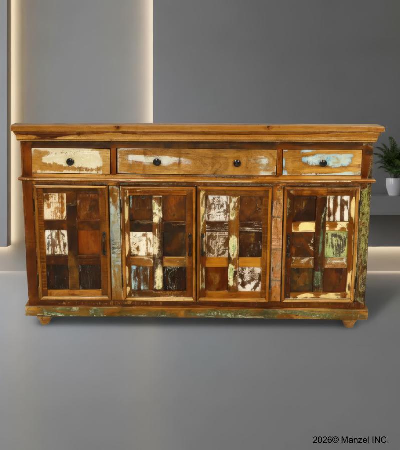 SOLID RECLAIMED TEAK WOOD SIDEBOARD 