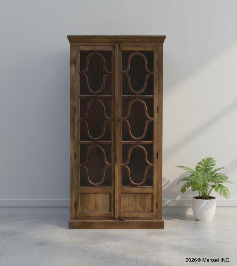 SOLID WOOD & GLASS CABINET 